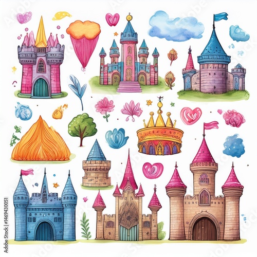 vector illustration of castle