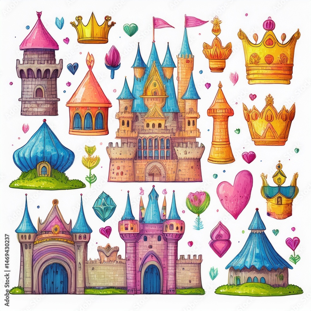 vector illustration of castle