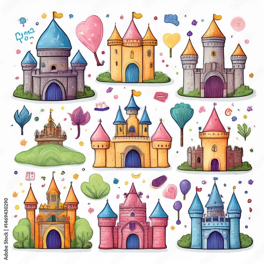 vector illustration of castle