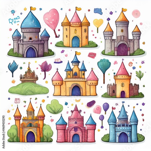 vector illustration of castle