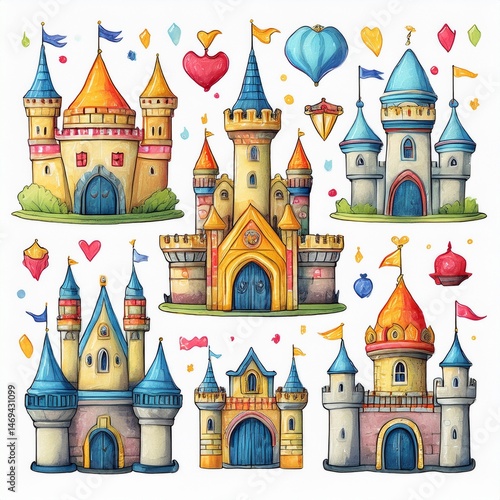 Obraz na płótnie vector illustration of castle w salonie