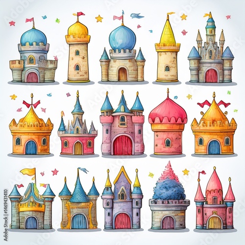 Obraz na płótnie vector illustration of castle w salonie