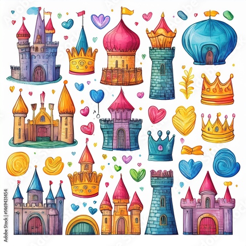 Obraz na płótnie vector illustration of castle w salonie