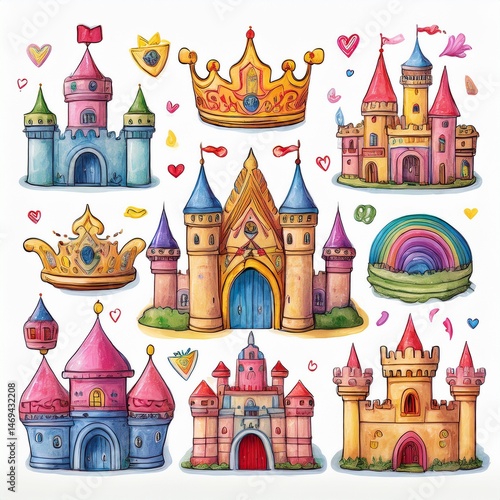 Obraz na płótnie vector illustration of castle w salonie