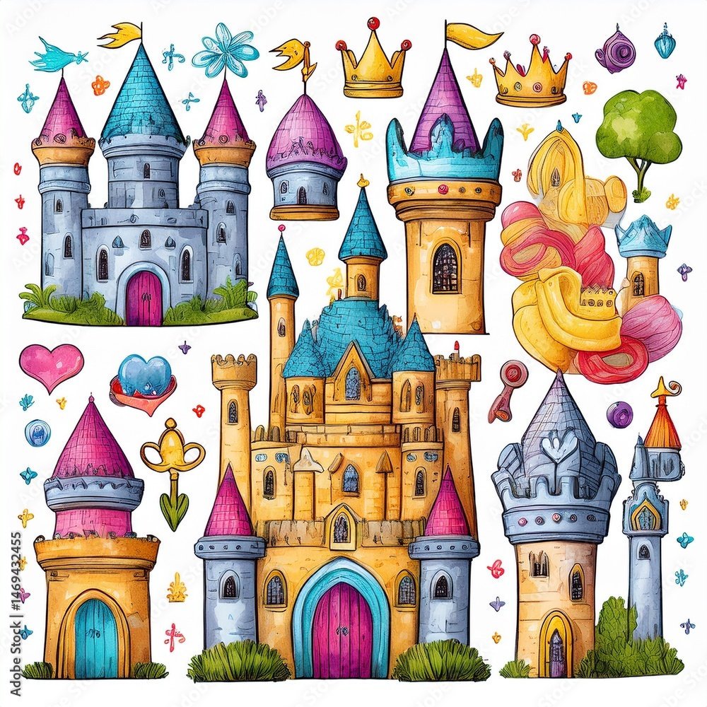 vector illustration of castle