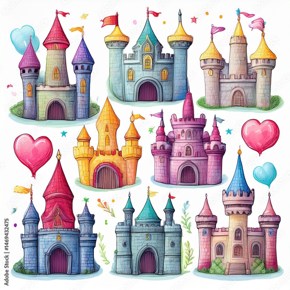 vector illustration of castle