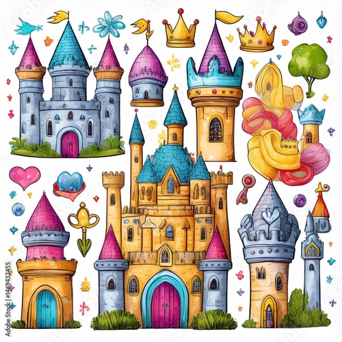 Obraz na płótnie vector illustration of castle w salonie