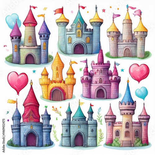 Obraz na płótnie vector illustration of castle w salonie