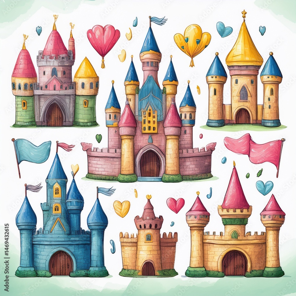 vector illustration of castle