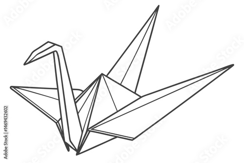 19 origami,paper crane,folded paper sculpture,paper art,minimalist,geometric,abstract