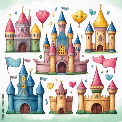 Obraz na płótnie vector illustration of castle w salonie
