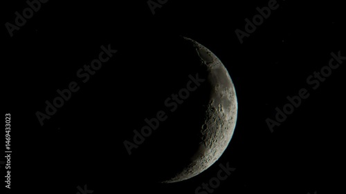Bright full moon with detailed craters shining in the dark sky, surrounded by stars, capturing a peaceful lunar night scene