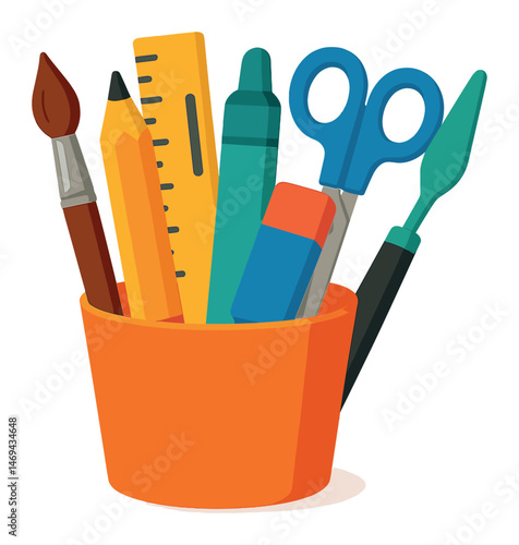 Art and craft flat icons set – creative, design, diy symbols