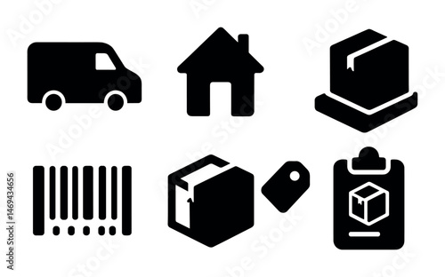 Delivery and shipping icons for e-commerce and logistics design