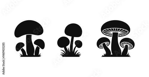 Mushroom silhouette vector illustration graphic