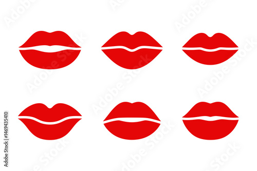 Red lips vector illustration beauty and fashion