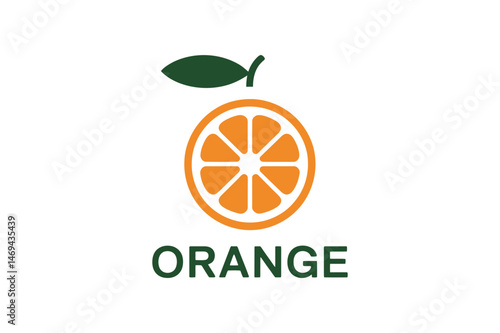 Fresh orange fruit slice vector illustration design