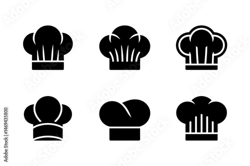 Chef hat vector set professional kitchen apparel