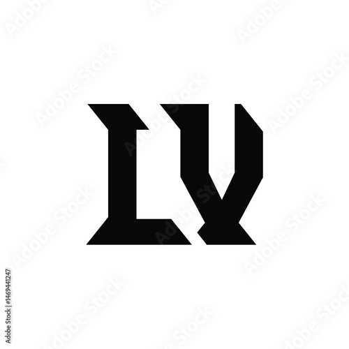 LV monogram logo design letter text name symbol monochrome logotype alphabet character simple logo