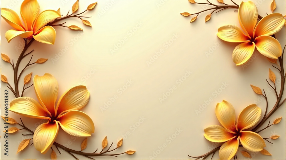 Fototapeta premium frangipani flower border