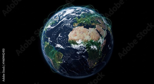 Fototapeta Naklejka Na Ścianę i Meble -  Detailed global network map earth