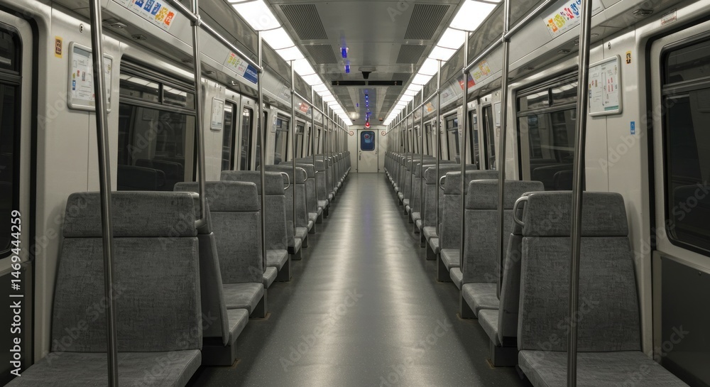 Obraz premium Empty subway train car interior