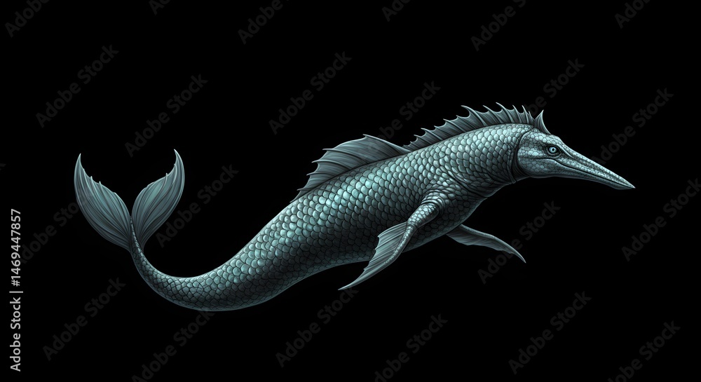 Obraz premium Sea Creature with Scales and Sharp Snout