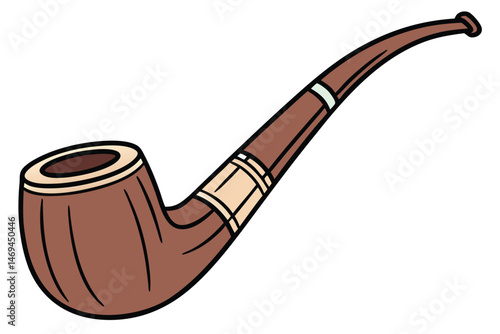 26 wooden smoking pipe, classic design, polished finish, tobacco pipe, accessory, smoking equipment, handcrafted, artisanal