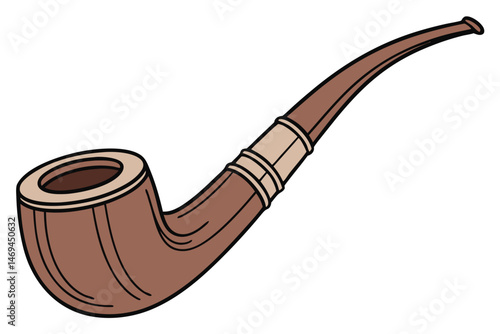 26 wooden smoking pipe, classic design, polished finish, tobacco pipe, accessory, smoking equipment, handcrafted, artisanal