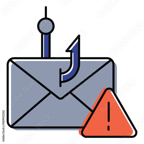 Email Phishing Prevention Vector Icon for Online Security and Scam Detection