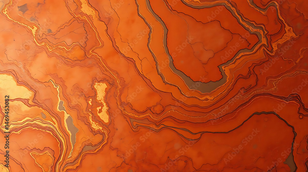 Fototapeta premium Fiery Orange Marble Texture with Subtle Veins - Warm Abstract Background