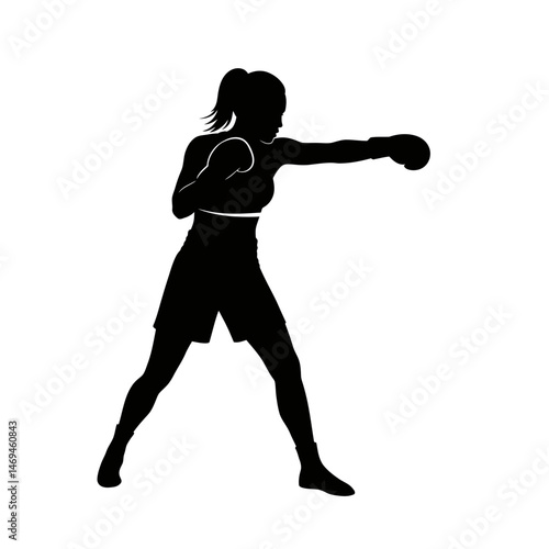 Champion Boxer Silhouette Delivering a Decisive Knockout Punch With Intense Force