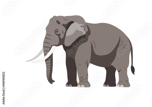 A stylized illustration of an endangered African elephant. Clean lines, muted gray tones, and a simple design create a visually appealing icon. Suitable for diverse commercial applications.