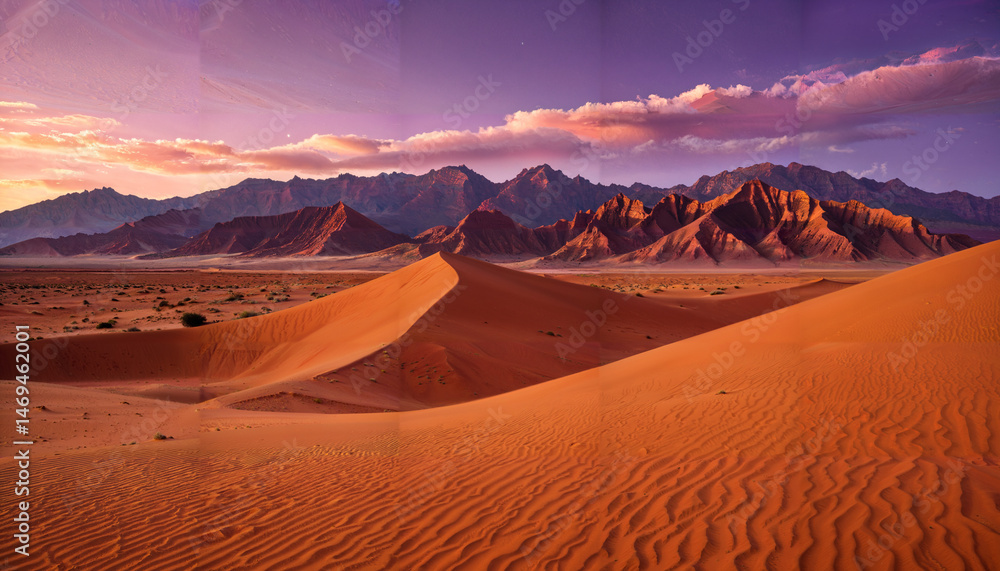 Naklejka premium Paysage désertique aux couleurs vives