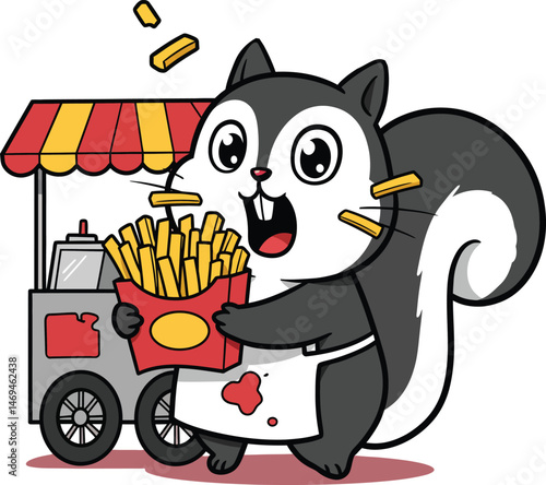 Hyperactive Squirrel with Fries