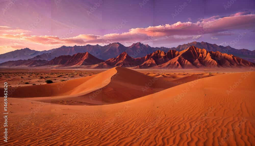 Naklejka premium Le désert aux couleurs vibrantes