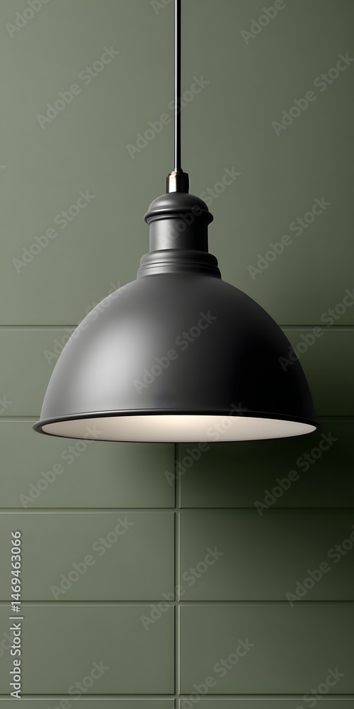 Obraz premium Modern pendant lamp against a green wall