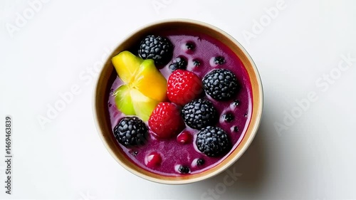Berry Smoothie Bowl with Fresh Fruits Healthy Eating