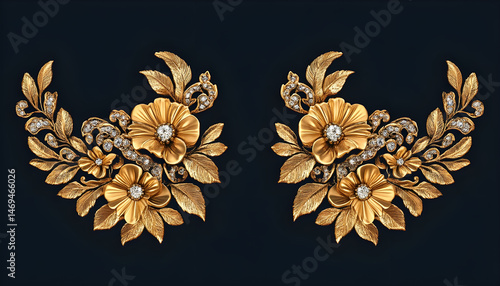 Obraz na płótnie traditional Luxury Style gold jewellery ornaments w salonie