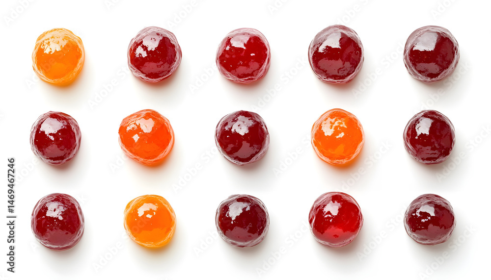 Tasty sweet jam isolated on white, top view