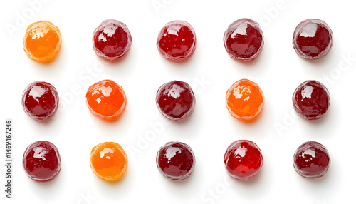 Obraz na płótnie Tasty sweet jam isolated on white, top view w salonie