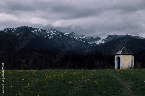 mountain landscape with a church