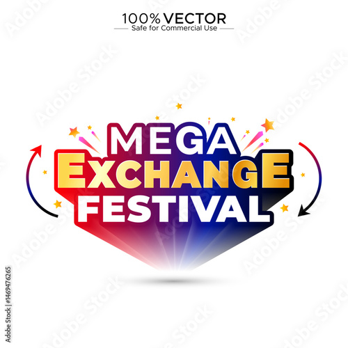 Mega exchange festival deal discount sale offers concept.