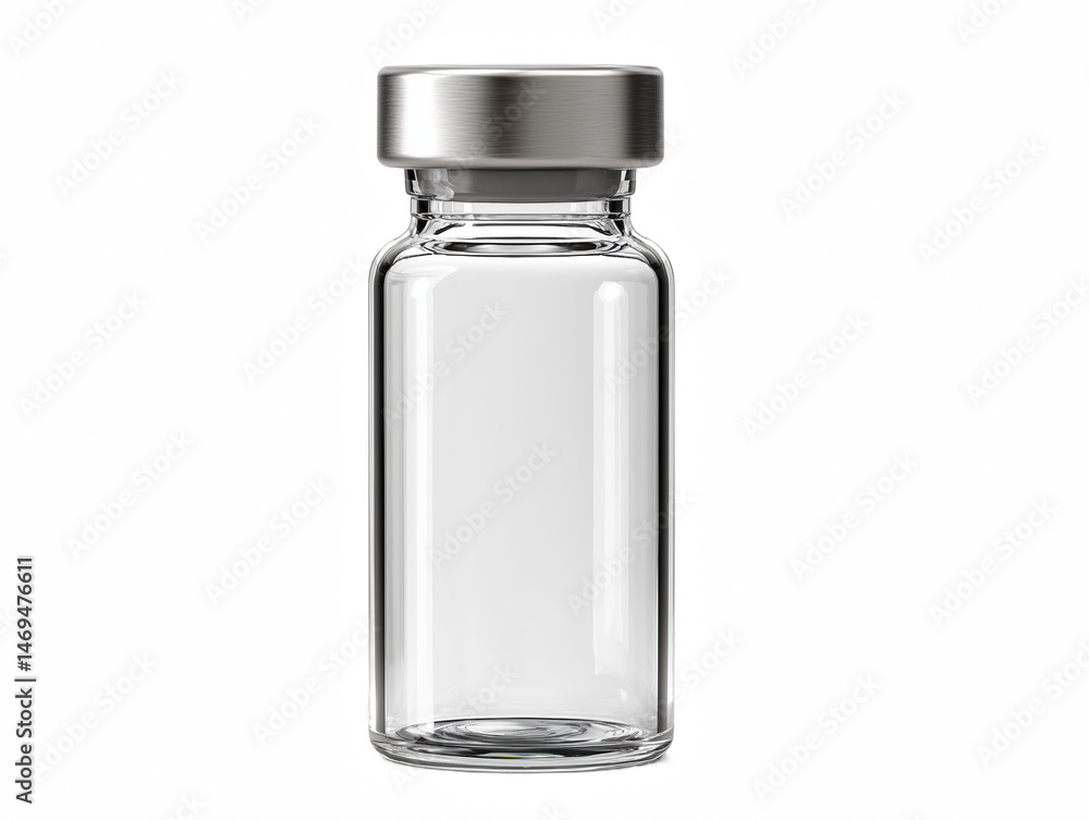 Clear Glass Vial with Metal Cap Clear Glass Vial with Metal Cap
