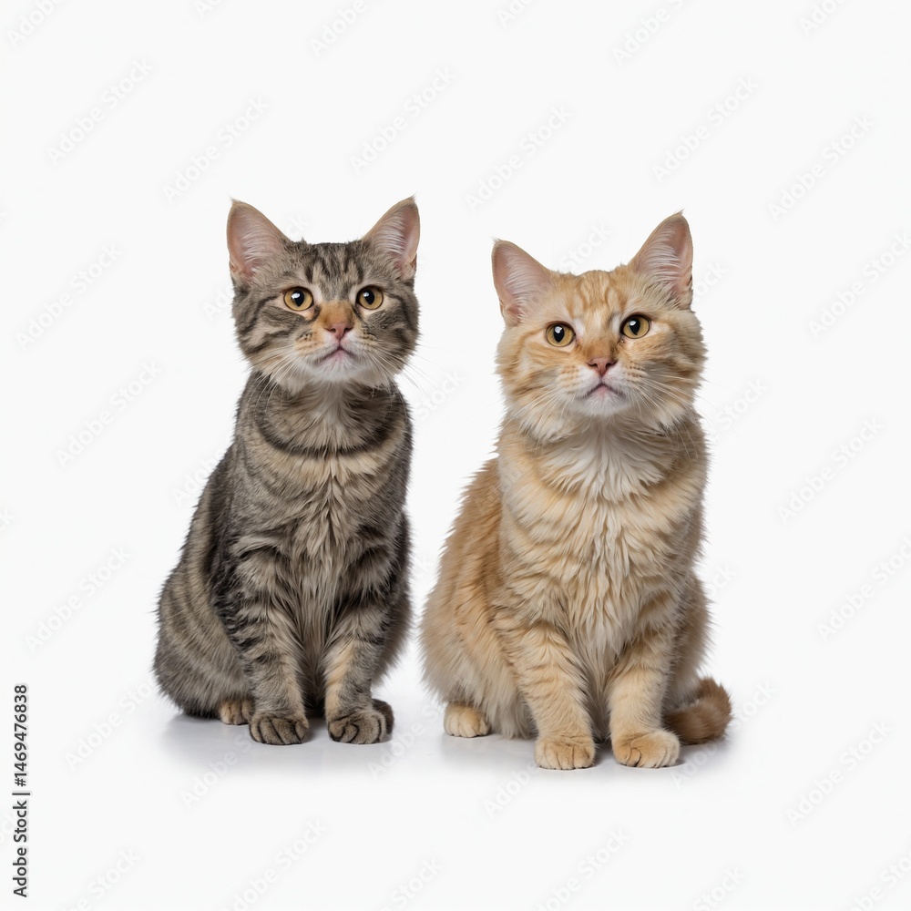 Fototapeta premium Two Baby Kitten on a white background