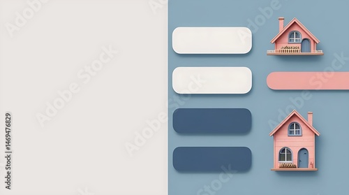 Wallpaper Mural Template of pink house Torontodigital.ca