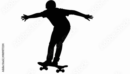 Skateboarder executing a trick in silhouette, dynamic motion