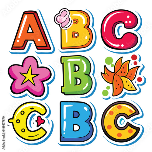 Colorful Alphabet Stickers