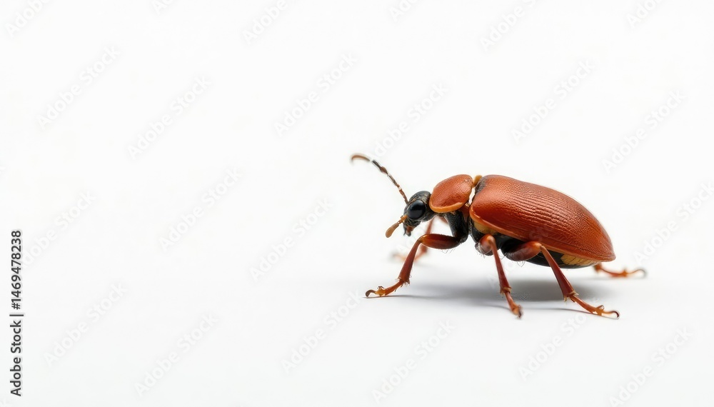 A lone bug meticulously displayed against pure white backdrop, wildlife, image, single A lone bug meticulously displayed against pure white backdrop, wildlife, image, single