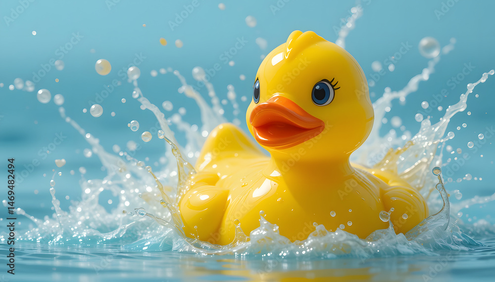 yellow rubber duck splashing in water yellow rubber duck splashing in water